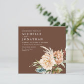 Rustic Boho Fall Blume Hochzeit Einladung (Stehend Vorderseite)