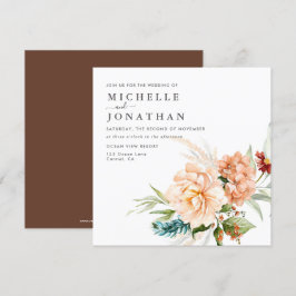 Rustic Boho Fall Blume Hochzeit Einladung