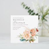 Rustic Boho Fall Blume Hochzeit Einladung (Stehend Vorderseite)