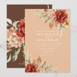 Rustic Boho Fall Blume Hochzeit Einladung