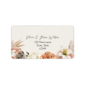 Rustic Boho Fall Floral Address Label Adressaufkleber (Vorne)