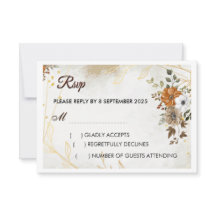 Rustic Boho Fall floral RSVP Card anpassen