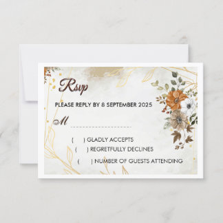 Rustic Boho Fall floral RSVP Card anpassen Karte