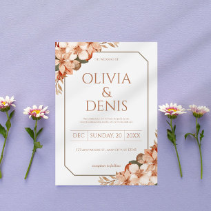 Rustic Boho Fall Floral Wedding Einladung