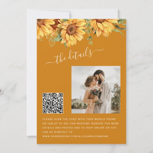 Rustic boho Fall in Love photo wedding Einladung (Rückseite)