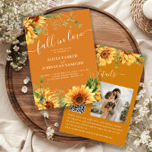 Rustic boho Fall in Love photo wedding Einladung