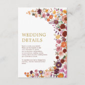 Rustic Boho Fall Wildblume Garden Hochzeitsstimmun Begleitkarte (Vorderseite)