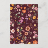 Rustic Boho Fall Wildblume Garden Hochzeitsstimmun Begleitkarte (Rückseite)