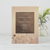 Rustic Boho Fall Wildblumen Hochzeit Einladung (Stehend Vorderseite)