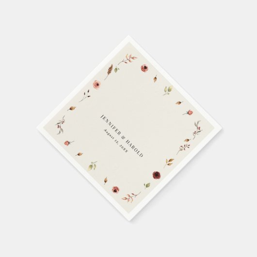 Rustic Boho Fall Wildblumen Hochzeit oder Verlobun Serviette (Ecke)