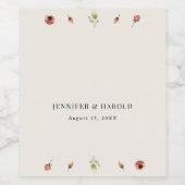 Rustic Boho Fall Wildblumen Hochzeit oder Verlobun Weinetikett (Einzelnes Label)
