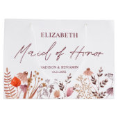 Rustic Boho Fall Wildblumen Trauzeugin Hochzeit Große Geschenktüte (Rückseite)