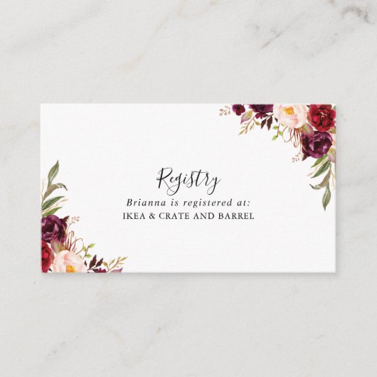 Rustic Boho farbenfrohe Blumenzettel Begleitkarte (Vorderseite)