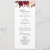 Rustic Boho farbenfrohe Blumenzettel Programm (Vorderseite)