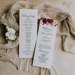 Rustic Boho farbenfrohe Blumenzettel Programm