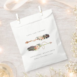 Rustic Boho Feather Floral Arrow Wedding Danke Geschenktütchen