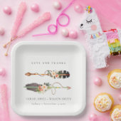 Rustic Boho Feather Floral Arrow Wedding Danke Pappteller (Party)