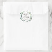 Rustic Boho Feather Floral Wreath Wedding Sticker (Tasche)
