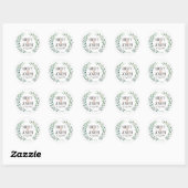 Rustic Boho Feather Floral Wreath Wedding Sticker (Blatt)