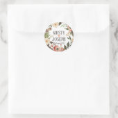 Rustic Boho Feather Floral Wreath Wedding Sticker (Tasche)
