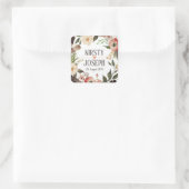 Rustic Boho Feather Floral Wreath Wedding Sticker (Tasche)