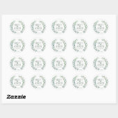 Rustic Boho Feather Floral Wreath Wedding Sticker (Blatt)