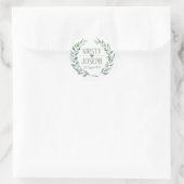 Rustic Boho Feather Floral Wreath Wedding Sticker (Tasche)