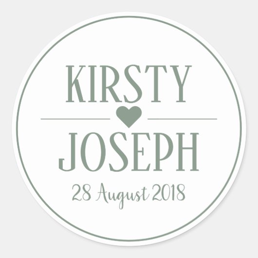 Rustic Boho Feather Green Spring Wedding Sticker (Vorderseite)