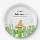 Rustic Boho Fiesta Cactus Taco 'Bout A Baby Shoote Pappteller (Vorderseite)
