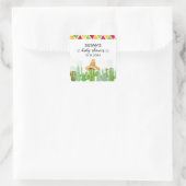 Rustic Boho Fiesta Cactus Taco 'Bout A Baby Shoote Quadratischer Aufkleber (Tasche)