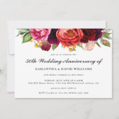 Rustic Boho Floral 50 Jahre Jubiläum mit Foto Einladung (Vorderseite)