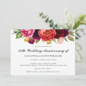 Rustic Boho Floral 50 Jahre Jubiläum mit Foto Einladung (Stehend Vorderseite)