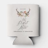Rustic Boho Floral Antler Wedding Card & Gift Dosenkühler (Rückseite)