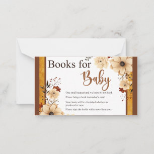 Rustic Boho Floral Baby Shooting Books for Baby Mitteilungskarte