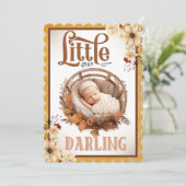 Rustic Boho Floral Baby Shower Einladungen (Stehend Vorderseite)