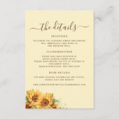Rustic boho floral barn wood wedding guest details begleitkarte (Vorderseite)