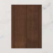 Rustic boho floral barn wood wedding guest details begleitkarte (Rückseite)