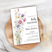 Rustic Boho Floral Boy Girl Wildblume Babydusche Einladung