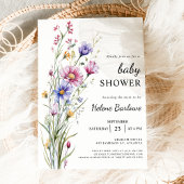 Rustic Boho Floral Boy Girl Wildblume Babydusche Einladung