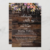 Rustic Boho Floral Celebrate mit US-Empfang Einladung (Vorne/Hinten)