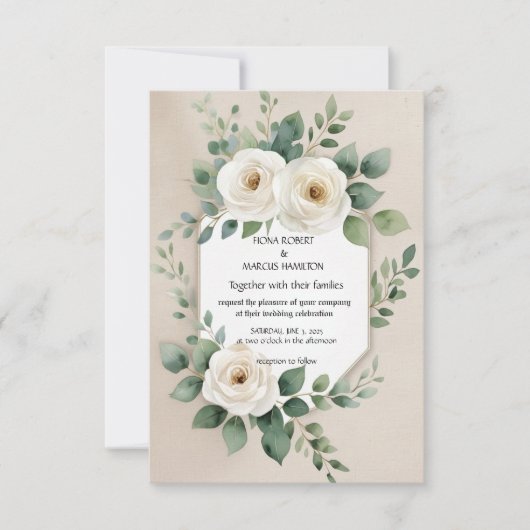 Rustic Boho Floral Elegante Roses Save The Date (Vorderseite)