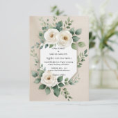Rustic Boho Floral Elegante Roses Save The Date (Stehend Vorderseite)