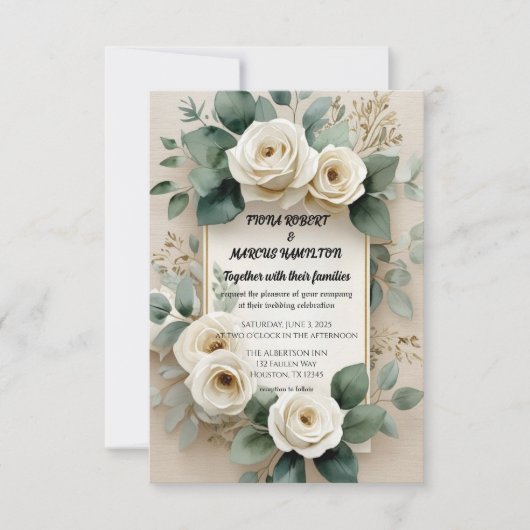 Rustic Boho Floral Elegante Wedding Dankeskarte (Vorderseite)