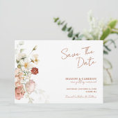 Rustic Boho Floral Garden Wedding Save The Date (Stehend Vorderseite)