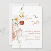 Rustic Boho Floral Garden Wedding Save The Date (Vorderseite)