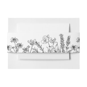 Rustic Boho Floral Garden Wildblume Wedding Einladungsbanderole