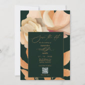 Rustic Boho Floral Green Save the Date Einladung (Vorderseite)