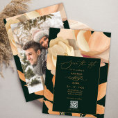 Rustic Boho Floral Green Save the Date Einladung