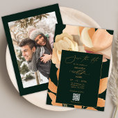 Rustic Boho Floral Green Save the Date Einladung