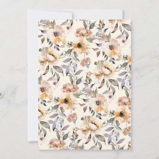 Rustic Boho Floral Horse Cowgirl Babydusche Einladung (Rückseite)